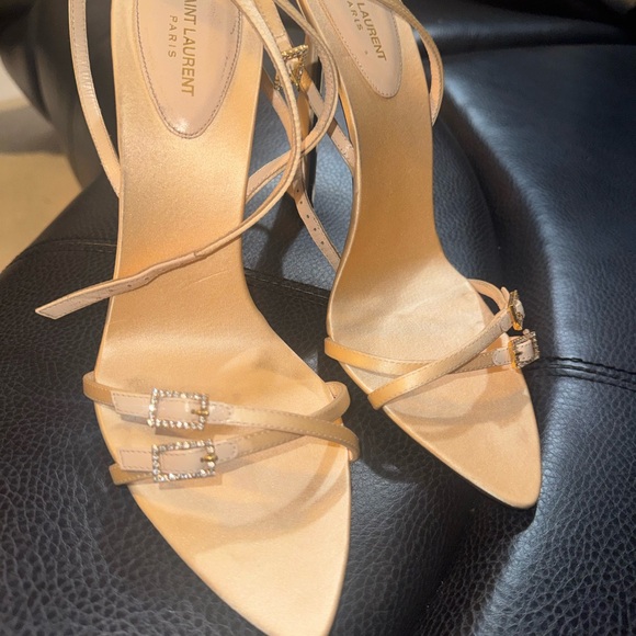 Saint Laurent Satin Crystal Embellishment Heels - Picture 2 of 6